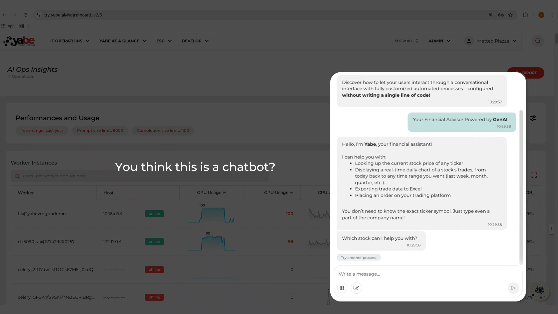 Yabe Operational AI Demo Preview